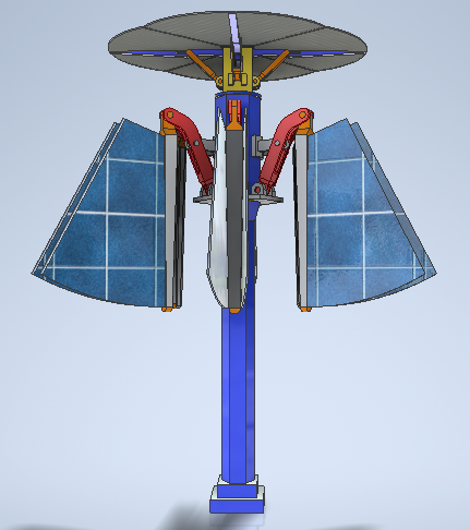 路边太阳能伞3D数模图纸+INVENTOR设计